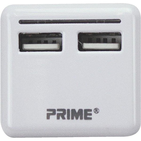 Prime-Line Prime Line PBUSB340 3.4 A 2-USB Port High Speed Charger; White PBUSB340